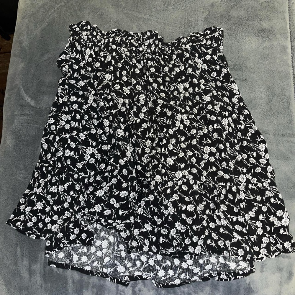 Floral Black and White Women's Skirt